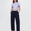 Pantaloni Easy Barrel in misto lino a vita media Pantaloni Easy Barrel in misto lino a vita media
