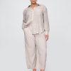 Pantaloni Easy Barrel in misto lino a vita media Pantaloni Easy Barrel in misto lino a vita media