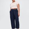Pantaloni Easy Barrel in misto lino a vita media Pantaloni Easy Barrel in misto lino a vita media