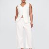 Pantaloni Easy Barrel in misto lino a vita media Pantaloni Easy Barrel in misto lino a vita media