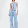 Pantaloni in denim plissettato ultra-morbidi a vita alta 365