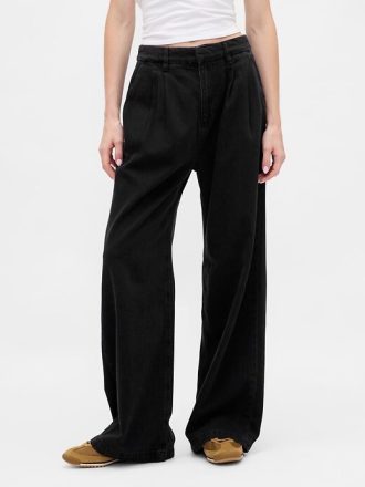 Pantaloni in denim plissettato ultra-morbidi a vita alta 365