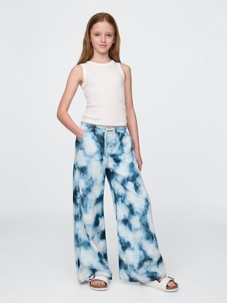 Pantaloni larghi e comodi in denim tie-dye ultra-morbido per bambini