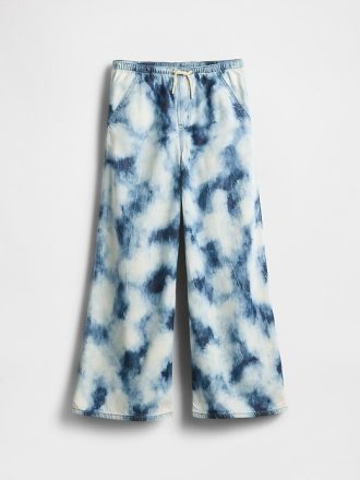Pantaloni larghi e comodi in denim tie-dye ultra-morbido per bambini