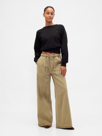 Pantaloni larghi facili a vita media