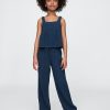 Pantaloni larghi in denim stropicciato per bambini