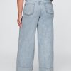 Pantaloni larghi in denim ultra morbido a vita media