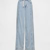 Pantaloni larghi in denim ultra morbido a vita media