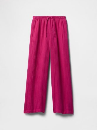Pantaloni larghi in garza stropicciata per bambini