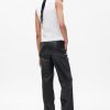 Pantaloni larghi in pelle vegana a vita media Pantaloni larghi in pelle vegana a vita media