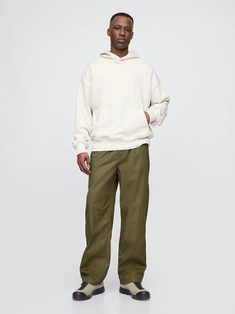 Pantaloni larghi in twill paracadute