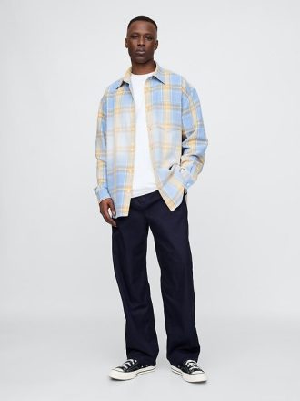 Pantaloni larghi in twill paracadute