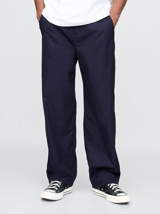 Pantaloni larghi in twill paracadute