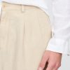 Pantaloni larghi plissettati color cachi in lino e cotone anni ’90 Pantaloni larghi plissettati color cachi in lino e cotone anni ’90