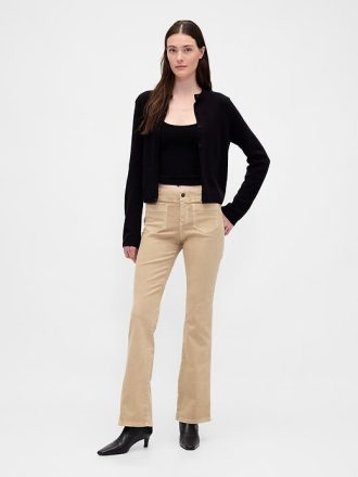 Pantaloni lunghi e attillati in twill a vita bassa