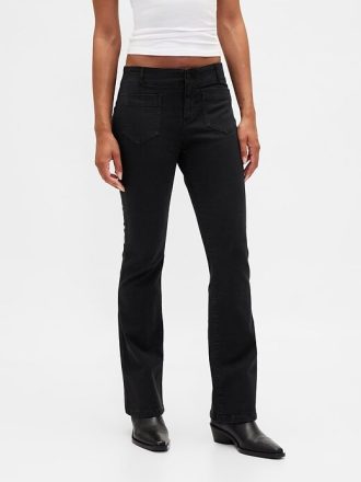 Pantaloni lunghi e attillati in twill a vita bassa