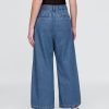 Pantaloni plissettati alla caviglia in denim ultra morbido a vita alta 365