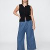 Pantaloni plissettati alla caviglia in denim ultra morbido a vita alta 365