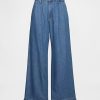 Pantaloni plissettati alla caviglia in denim ultra morbido a vita alta 365