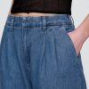 Pantaloni plissettati alla caviglia in denim ultra morbido a vita alta 365
