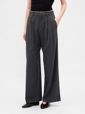 Pantaloni plissettati in twill spazzolato a vita alta 365