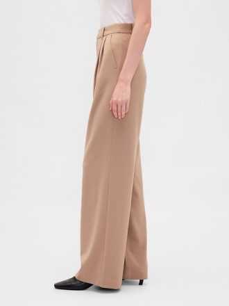 Pantaloni plissettati in twill spazzolato a vita alta 365