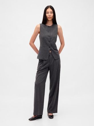 Pantaloni plissettati in twill spazzolato a vita bassa 365