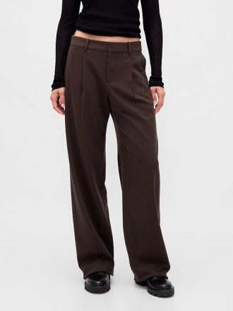 Pantaloni plissettati in twill spazzolato a vita bassa 365