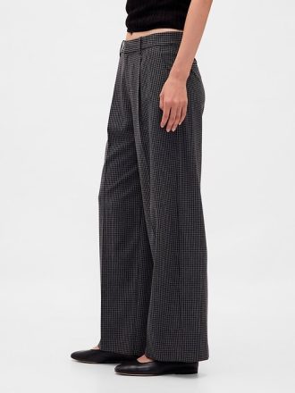 Pantaloni plissettati in twill spazzolato a vita bassa 365