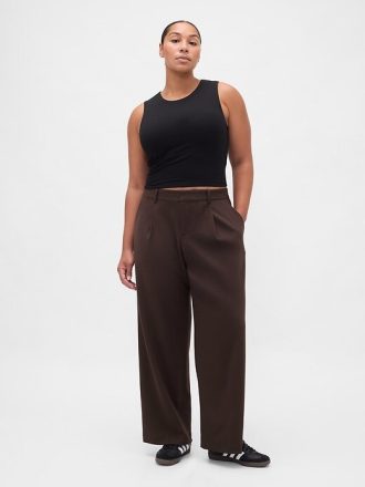 Pantaloni plissettati in twill spazzolato a vita bassa 365