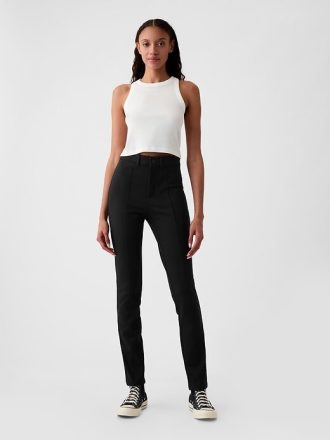 Pantaloni skinny a doppia maglia a vita alta