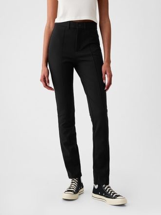 Pantaloni skinny a doppia maglia a vita alta