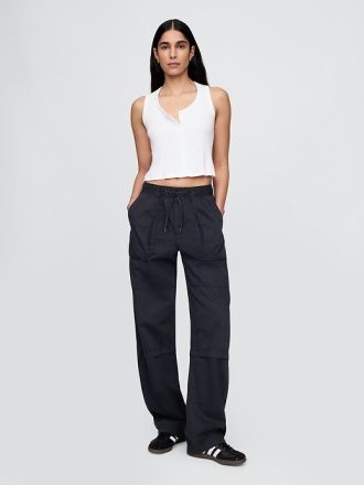 Pantaloni utility a vita media