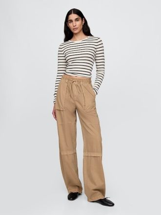 Pantaloni utility a vita media