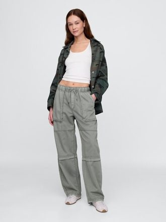 Pantaloni utility a vita media