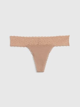 Perizoma in cotone elasticizzato biologico con pizzo