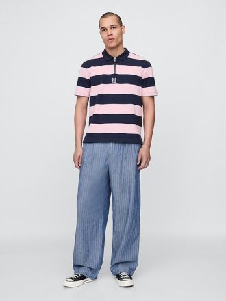 Polo a righe con logo Gap × Malbon