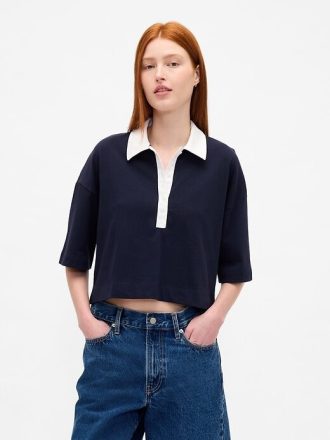 Polo corta pesante in cotone biologico VintageSoft