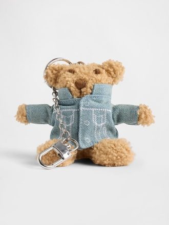 Portachiavi con ciondolo a forma di giacca di jeans a forma di orso Brannan