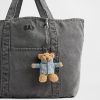 Portachiavi con ciondolo a forma di giacca di jeans a forma di orso Brannan