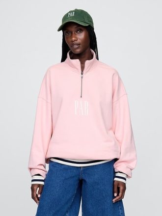 Pullover con zip a un quarto e logo pesante Gap × Malbon