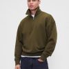 Pullover oversize pesante con cerniera a un quarto