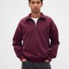 Pullover oversize pesante con cerniera a un quarto