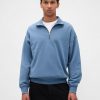 Pullover oversize pesante con cerniera a un quarto