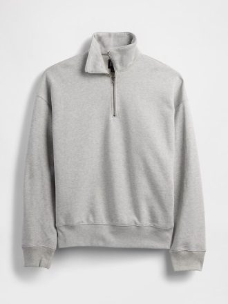 Pullover oversize pesante con cerniera a un quarto