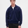 Pullover oversize pesante con cerniera a un quarto