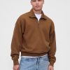Pullover oversize pesante con cerniera a un quarto