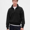 Pullover oversize pesante con cerniera a un quarto