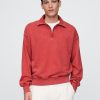 Pullover oversize pesante con cerniera a un quarto