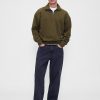 Pullover oversize pesante con cerniera a un quarto